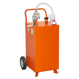 Garvee 45 Gallon Fuel Caddy, Stainless Steel Portable Tank with Two-Way Pump, 9.8 ft UV Hose Anti-Static Gauge 2 Wheels, for Car Lawn Mower ATV Boat, Orange - Orange