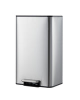 Garvee Space-Saving Office Trash Can 4.8 Gallon Soft-Close Lid Foot Pedal Stainless Steel Silver - Silver