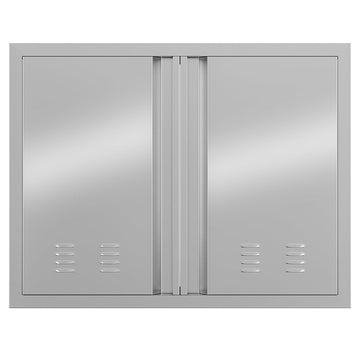 Garvee Outdoor Kitchen Doors 21" H x 36" W, Stainless Steel BBQ Double Access Door,Recessed Handle for Outdoor Kitchen Cabinet Grilling Station and BBQ Island