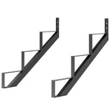 Garvee 2 Pack Steel Stair Riser, Metal Stair Step Riser for Outdoor Steps, 2-3 Step, Black, Durable & Rust Resistant
