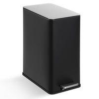 Garvee 4 Gallon Stainless Steel Step Trash Can with Removable Inner Bucket and Soft-Close Lid for Bathroom Living Room and Office, Black