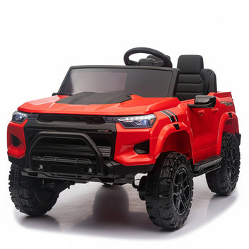 Garvee Ride - P Series: 24V Kids Ride On Car 2 Seater Electric Ride On Toy for Toddlers Battery Powered Truck Car With Remote Control, Battery Display, Handle, Trunk, LED Lights, Music (Red)