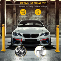 Garvee 2 Pack 36" Yellow Safety Bollards for Driveway & Parking