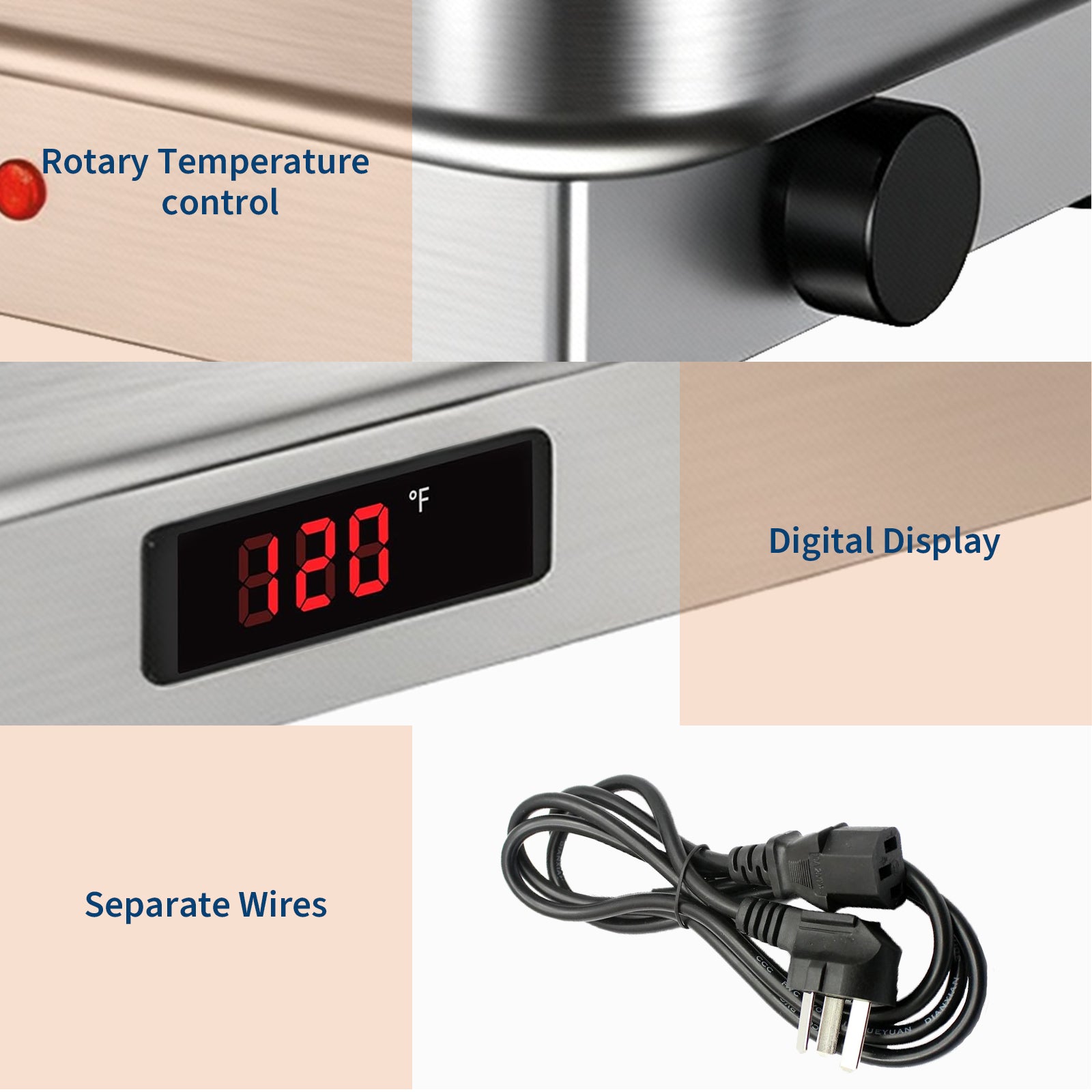 Garvee 9.5QT(1×1/1Pan)Electric Chafing Dish Set with Temperature Control , Stainless Steel Buffet Servers and Warmers, for Catering