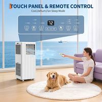 Garvee 8000 BTU Portable Air Conditioner, 3 In 1 AC Unit Built-In Cool, Dehumidifier & Fan for Rooms Up to 350 Sq.Ft, Energy Saving AC with Remote/24H Timer for Dorms/Indoor Rooms - White