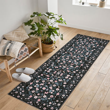 Garvee Area Rugs Washable Floral Rugs for Living Room Non Slip Low Pile Carpet for Office Bedroom Kids Room Bedside