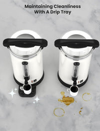 Garvee 100 Cups Coffee Urn,14L/3.8 Gallon Double Wall Commerical Coffee Maker for Buffet Catering Wedding Gathering,Large Capacity Hot Coffee Dispenser,Stainless Steel Hot Water Urn