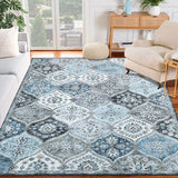 Garvee Washable Moroccan Blue Rug 5x7 - Ultra Soft Faux Wool, Non-Slip, Stain-Resistant, Low Pile - Ideal for Living Room, Bedroom, Office - Blue