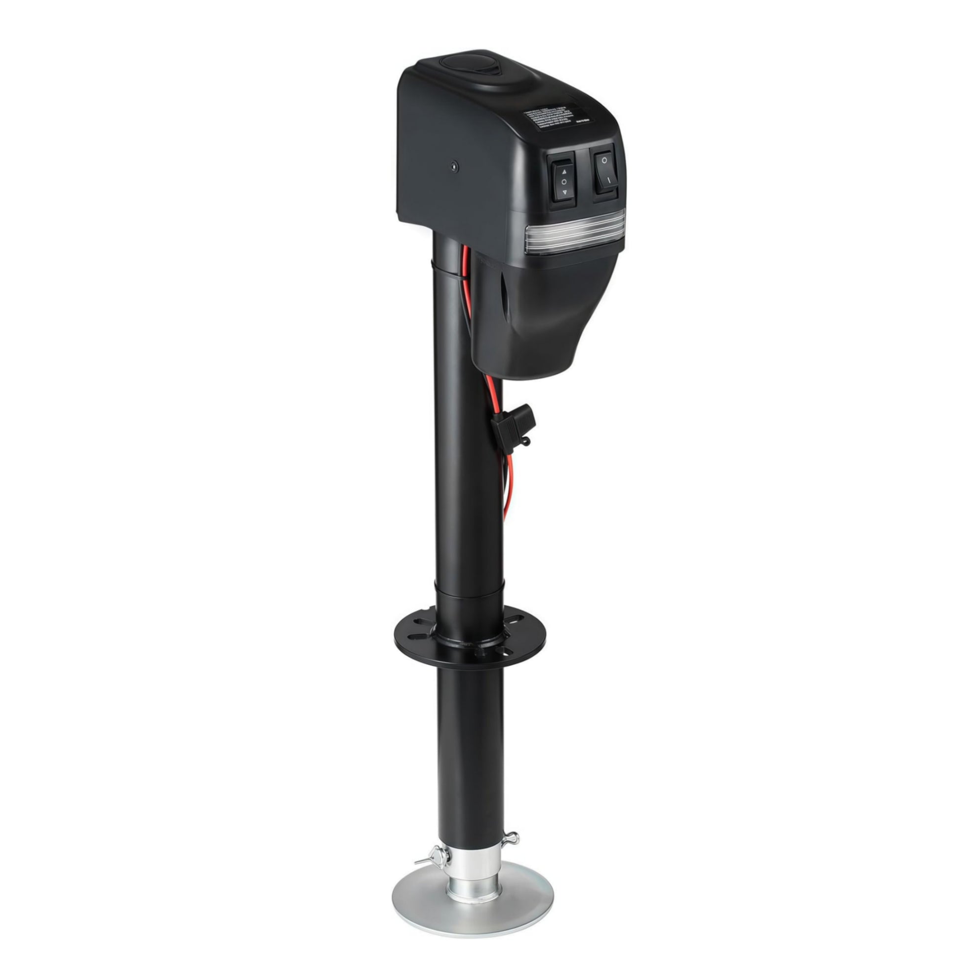 Garvee 5000 lbs RV Electric Power Tongue Jack - 12V DC with Adjustable Height 10"-34", Waterproof Cover and Wiring for Trailers, Horse Trailers, Utility Trailers, and Yachts, Black