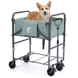 Garvee Portable Dog Bath Tub for Small & Medium Dogs, Folding Elevated Pet Grooming Station with Wheels, 4-Level Adjustable Height, Dog Wash Station for Home, 1000D PVC, Fits Up to 33 lbs, Light Gray - Light Gray