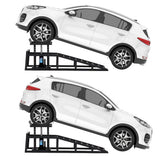 Garvee 2pcs 5 Ton Hydraulic Car and Truck Service Ramps - 11023lbs Capacity, Portable Lifts for Oil Changes with Adjustable Height from 9.8" to 15", Ideal for Home Garage and Vehicle Repairs, Black - Grey