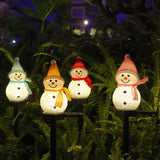 Garvee Solar Lights Pathway, Christmas Snowmen Solar Path Lights Outdoor Water-Resist, High Brightness LED Christmas Decoration Lights Solar Walkway Lights for Christmas Outdoor Decor 4pcs/Set