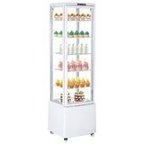 Garvee Commercial Refrigerator Display 280L Double-Layered Glass Countertop/Floor Refrigerator with Wheels LED Lights Auto Defrost