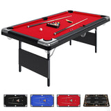 Garvee 7 ft Portable Folding Pool Table With Full Billiard Set For Family Game Room, Space-Saving, Durable, Black