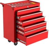 Garvee 6-Drawer Rolling Tool Chest and Tool Box Heavy-Duty Steel Mobile Tool Cabinet with Locking System for Garage Workshop Mechanics, Black