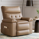 Garvee 22" Widen Recliner Chairs with Heat and Massage - 360° Swivel Lazy Boy Recliner Chair for Adults- Manual Rocking Chair with Cup Holder for Living Rooms, Bedrooms, and Nurseries - Tan - Tan