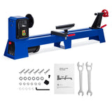 Garvee Wood Lathe, 14" x 40" Benchtop Wood Lathe Machine 0.5 HP 4 Variable Speeds 1040/1480/2130/2980 RPM, Wood Turning Lathe Machine with Wrench & 2 Chisels for Woodworking - Blue