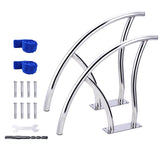 Garvee 2pcs Pool Rails 30"x 30", Pool Handrails for Inground Pool 304 Stainless Steel Big Load Capacity Rustproof with Blue Grip Cover & Accessories - 