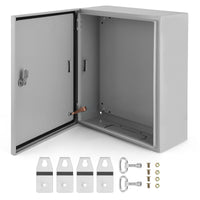 Garvee Outdoor Electrical Box 20x12x10 inches,Steel Junction Box,IP66 Waterproof & Dustproof,Carbon Steel,Lock & Mounting Plate,Indoor & Outdoor Use