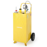 Garvee 30 Gallon Fuel Gas Caddy Storage Tank Portable Gas Caddy With Wheels Reversible Manual Hand Pump Fuel Hose For ATV Car Mower Tractor Boat - Yellow