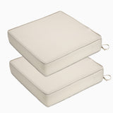 Garvee 600D Waterproof Oxford Fabric 19"×19"×4" Patio Seat Cushions, Outdoor Chair Pad with Ties for Garden Sofa, Khaki Set of 2 - Khaki
