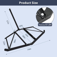 Garvee 74 Inch Width Driveway Drag with 3 Sets Adjustable Bolts & 2 Reinforcement Bars, Tow Behind Drag Harrow with Pin-Style Hitch for ATVs UTV