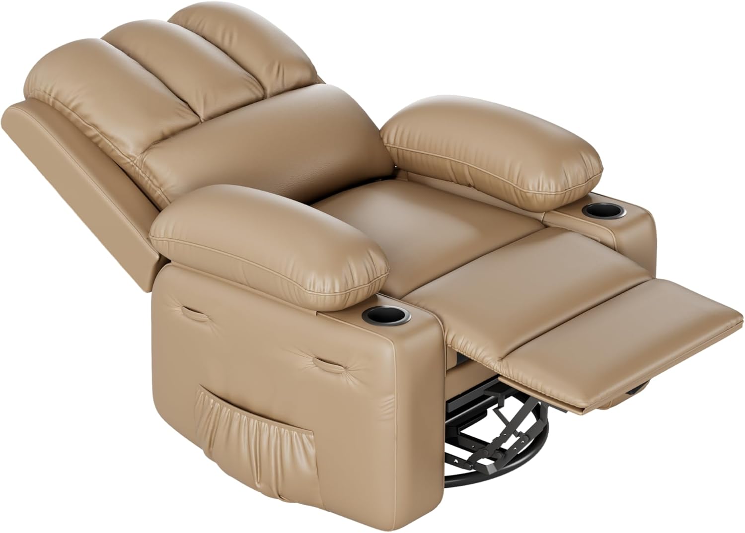 Garvee 27" Oversized Recliner Chair, Manual Recliner for Adults, Lazy Boy with 1.5x Sponge Filling, Cup Holder, and Retractable Armrests, for Living Rooms, Bedrooms, and Nurseries