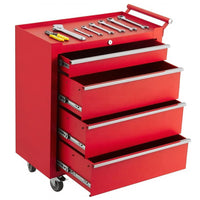 Garvee 4-Drawer Rolling Tool Chest and Tool Box Heavy-Duty Steel Mobile Tool Cabinet with Locking System for Garage Workshop Mechanics, Black