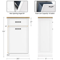 Garvee Tilt Out Trash Cabinet, Hidden Trash Can Cabinet 10 Gallon Storage Holder, Freestanding Garbage Can Cabinet for Kitchen Dining Living Room
