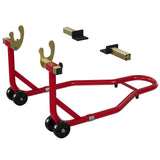 Garvee Motorcycle Stand Lift 450LBS Capacity Front Rear Wheels Lift with U+L Adjustable Swingarm Spool for Maintenance and Repairs, Red - Red