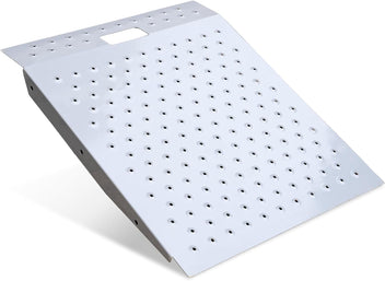 Garvee Shed Ramp Heavy Duty 750 LBS Capacity Non-Slip Punch Plate Stainless Steel Rust-Resistant Wide 24 in Handle Hole for Garage Barns