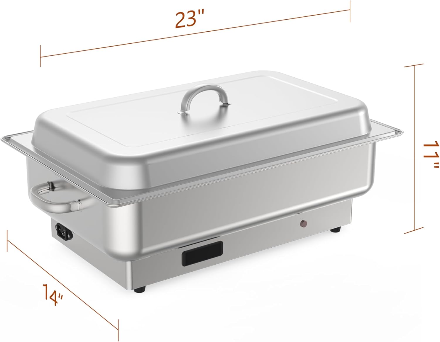 Garvee 9QT(3×1/3Pan)Electric Chafing Dish with Temperature Control, Stainless Steel Buffet Servers and Warmers, Electric Chafing Dish Set with Temperature Control for Catering