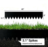 Garvee Metal Garden Edging 40" x 8" (10 Pack) – Bendable Heavy-Duty Galvanized Steel Landscape Border with Hammer-In Stakes, Rustproof for Lawn, Flower Beds & Pathways