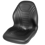 Garvee Universal Tractor Seat - Heavy-Duty Forklift Seat with High Back, Black Vinyl, and Central Drain Hole, Compatible with Forklifts and Lawn Mowers, Black - Black (Basic)