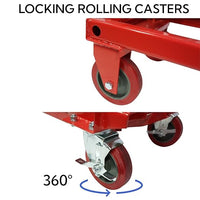 Garvee Hydraulic Lift Table Cart 500LBS Double Scissor Lift Table, Cart Lift Table Cart 29.6" Lifting Height with 4 Wheels and Foot Pump, Hydraulic Cart for Material Handling and Freight Lifting - 500LBS