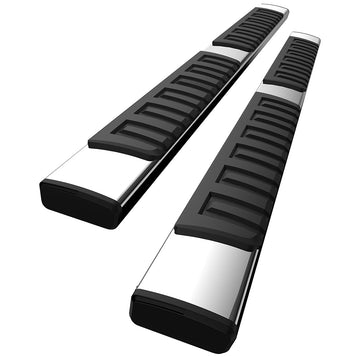 Garvee 6.3 Inch Running Boards for 2009-14 Ford F150 Super Crew - Silver/Stainless Steel