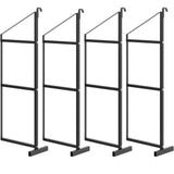 Garvee 3-Tier Shipping Container Shelving Brackets – 4-Pack Heavy-Duty Steel Supports, 22"D x 60"H (Black) - 
