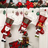 Garvee Christmas Stockings, 3 PCS Burlap Christmas Stockings, Santa, Snowman, Reindeer Xmas Custom Stockings Bulk Décor for Family Holiday Christmas Party Decorations Xmas Tree Decoration (13.4" X 8.3")