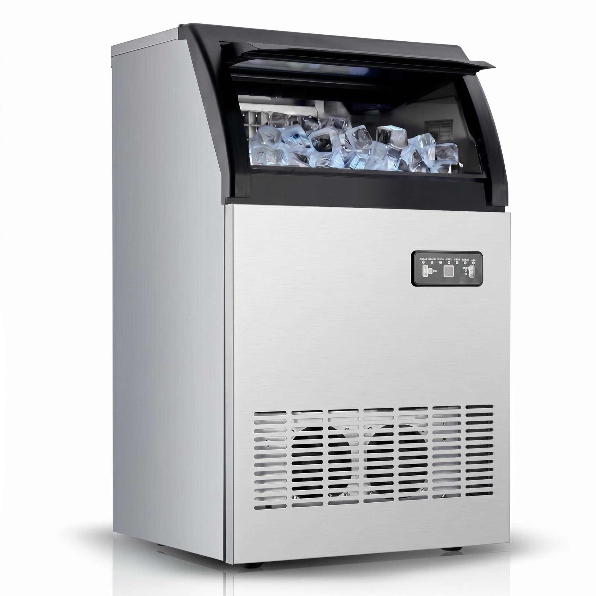 GARVEE Ultra-Quiet 120Lbs Ice Maker with Dual Water Inlet, 33Lbs Storage, perfect for Restaurants,Cafes, Hotels & Events
