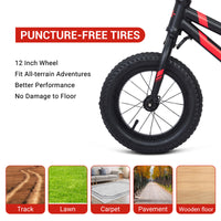 Garvee Balance Bike Lightweight Toddler Bike for 2-6 Year Old Boys and Girls - No Pedal, Adjustable Handlebar and Seat, Aluminium, EVA Tires - Black