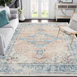 Garvee Washable Rugs 10x13 Rug for Living Room Vintage Rug Non Shedding Soft Rug Non Slip Large Area Rug Low Pile Bedroom Rug Stain Resistant Carpet for Dining Room - Light Orange