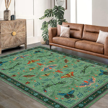 Garvee Insect Washable Soft Area Rugs for Living Room Bedroom Ultra-Thin Non Slip Dining Room Stain Resistant Rug Large Carpet for Office Nursery Bedroom
