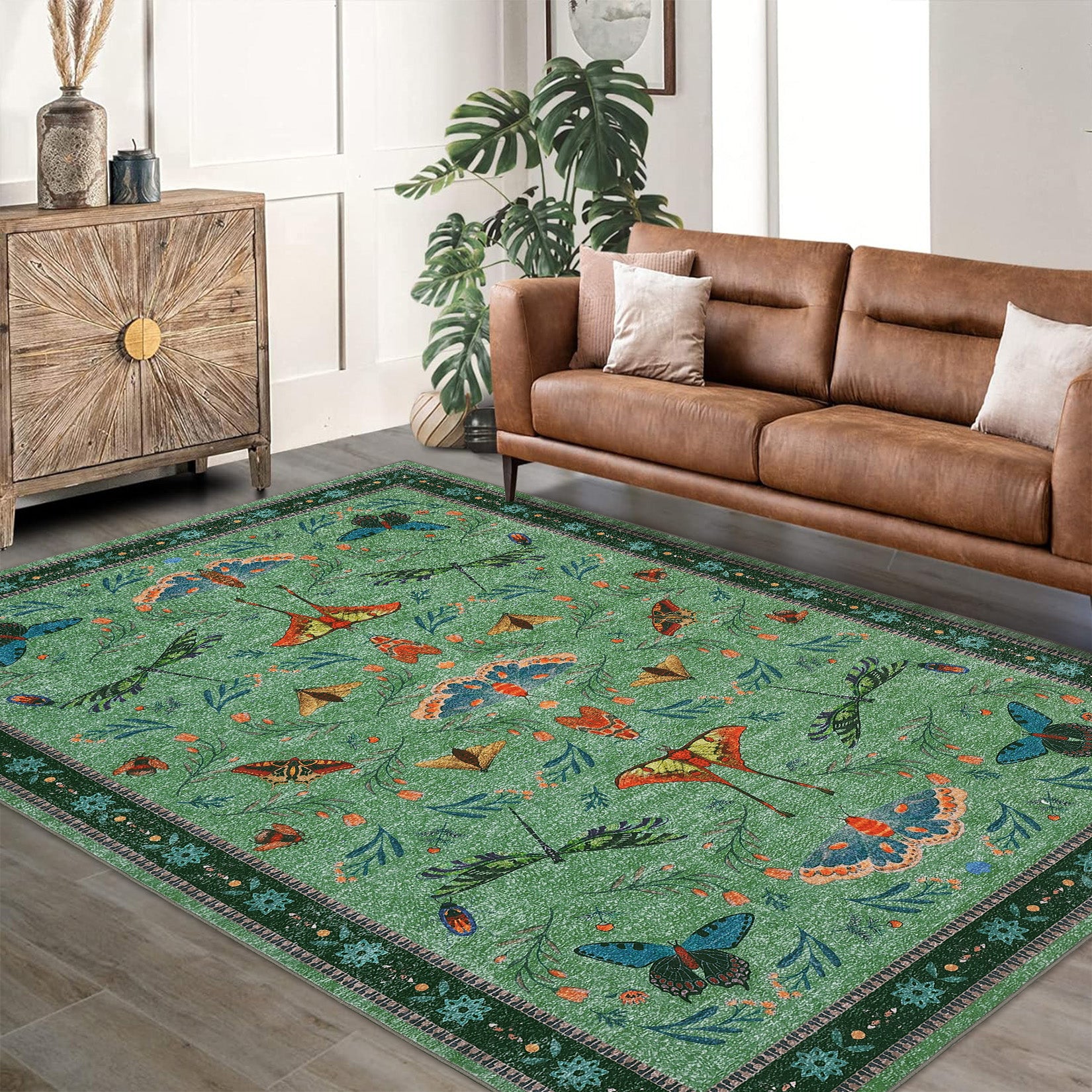 Garvee Insect Washable Soft Area Rugs for Living Room Bedroom Ultra-Thin Non Slip Dining Room Stain Resistant Rug Large Carpet for Office Nursery Bedroom