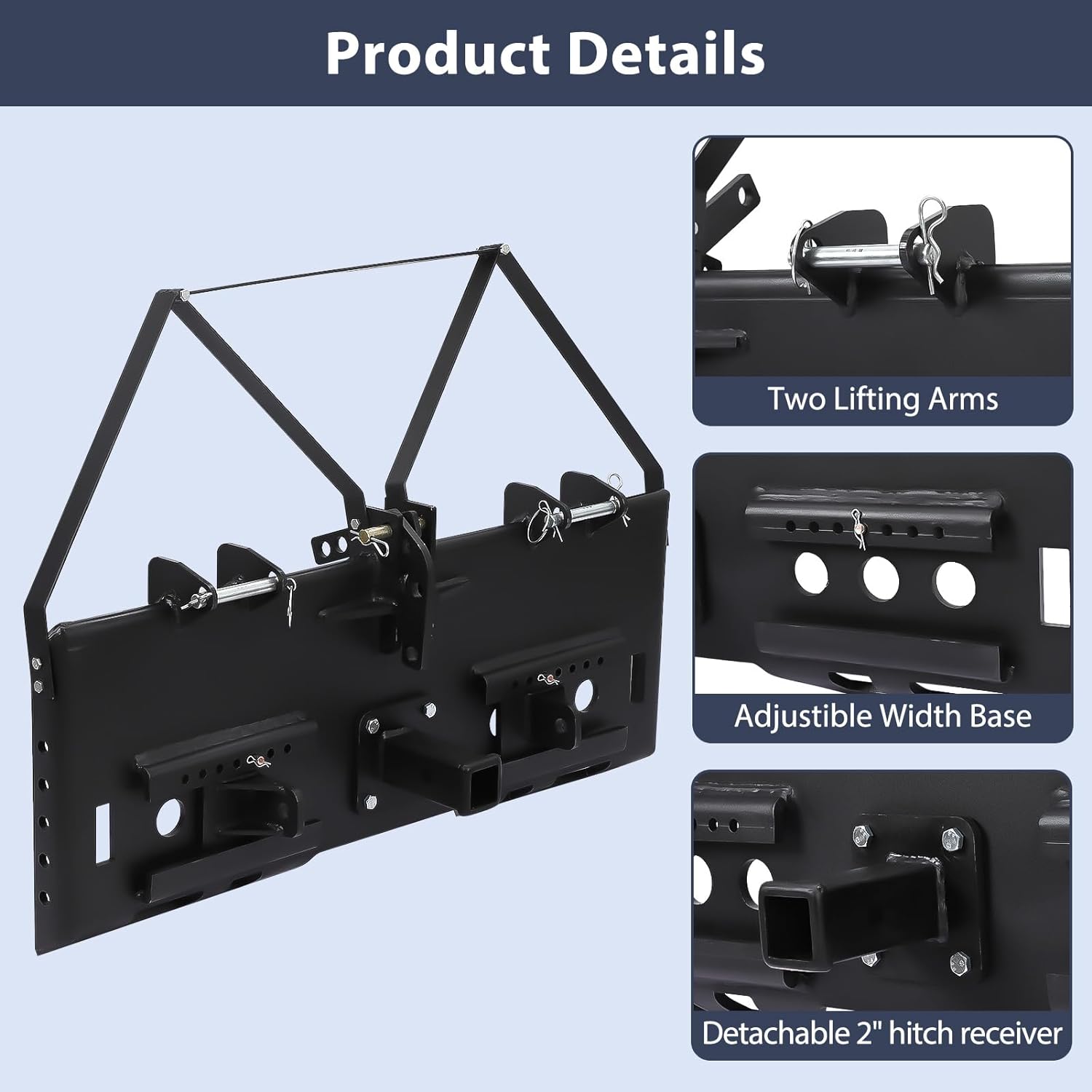 Garvee Hitch Wall Mount,2" Bolt-On Receiver Opening Hitch Tube,20,000 LBS Bumper Trailer Hitch Compatible for Skid Steer Mount Plate,Heavy Duty Hitch Receiver for Tractor,Lawn Mower,Ut