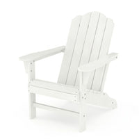 Garvee 1 piece HDPE Adirondack Patio Chairs, 380 lbsWeather-Resistant Outdoor Lawn Chairs with Wood Grain Texture, White