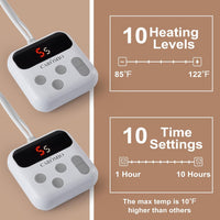 Garvee Electric Blanket King Size Dual Control - Thick Tufted Sherpa Heated Blanket King with 6 Heating Levels and 20 Time Settings, UL Certified Fast Heating Blanket King Size 90"×100", Grey