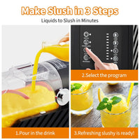 GARVEE 84oz (2.5L) Slushie Machine - Frozen Drink Maker with 3 Preset Modes (Slush, Frappe, Milkshake), LED Display, Auto-Clean, and One-Touch Dispensing for Margaritas, Smoothies, and Ice Cream (Black)