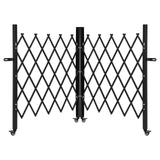 Garvee 17FT Industrial Metal Expandable Barricade With Casters For Construction Traffic Control, Portable, Retractable, Heavy-Duty Steel, High-Visibility Safety Colors - Length 17Ft