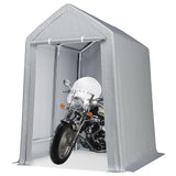 Garvee 6' X 8' Heavy Duty Carport with Roll-Up Door, Waterproof, Portable Garage for Cars and Boats, Grey - Grey