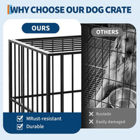 Garvee 36 Inch Dog Crate for Small Sized Dogs, Heavy Duty Stainless Steel Dog Kennel Indoor Escape Proof with Wheels and Removable Tray, Stackable Dog Cage for High Anxiety Dogs